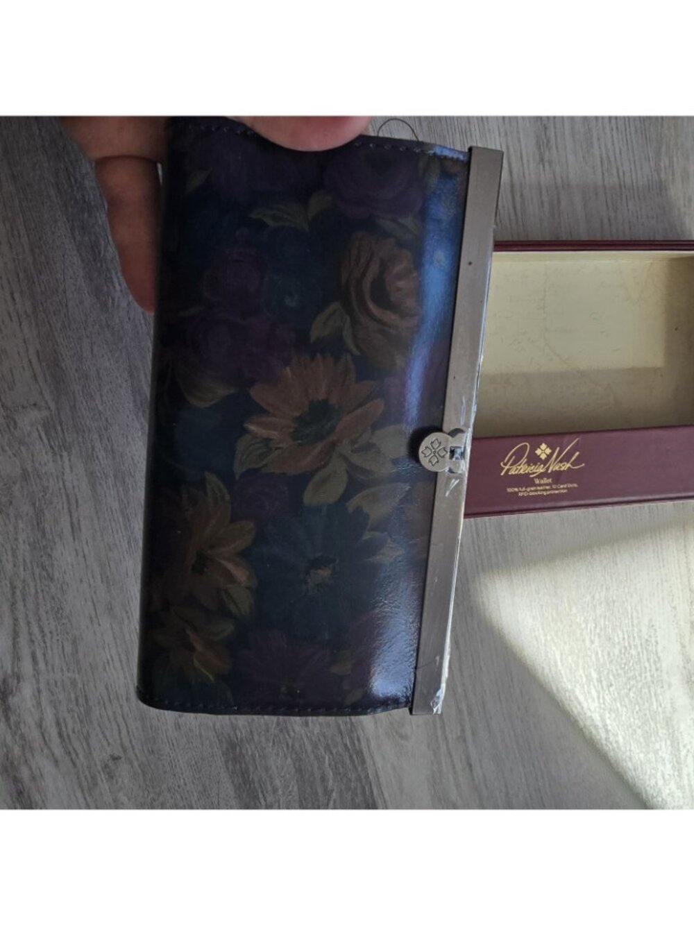 Patricia Nash Rustic Cauchy Frame Leather Clutch Wallet Peruvian Painting NWT - Picture 10 of 14